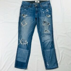 Paige Jimmy Jimmy Crop Distressed Cropped Jeans 28